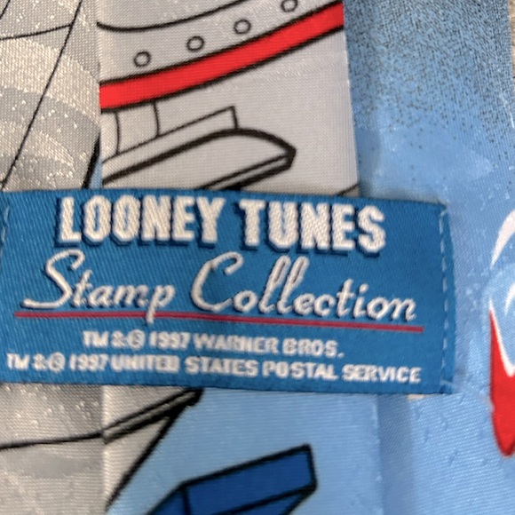 Vintage 1997 Y2K Looney Tunes Limited Stamp Collection Tie! - Picture 5 of 7